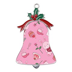 Valentine Pattern Metal Holly Leaf Bell Ornament