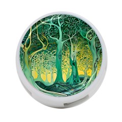 Nature Trees Forest Mystical Forest Jungle 4-port Usb Hub (two Sides) by Ravend