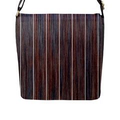 Dark Digital Wood Like Flap Closure Messenger Bag (l) by ConteMonfrey