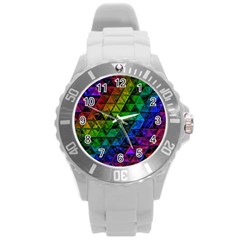 Pride Glass Round Plastic Sport Watch (l) by MRNStudios