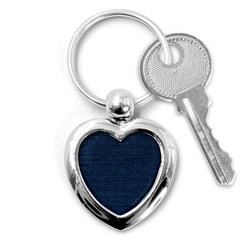 Digital Dark Blue Linen Key Chain (heart)