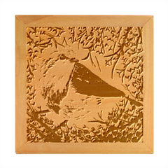 European Robin Wood Photo Frame Cube by EireneSan