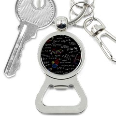 Black Background With Text Overlay Mathematics Formula Board Bottle Opener Key Chain by uniart180623