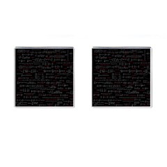 Black Background With Text Overlay Digital Art Mathematics Cufflinks (square) by uniart180623