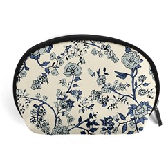 Vintage Background Blue Roses Rose Pattern Retro Accessory Pouch (large)