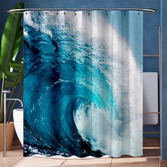 Tsunami Big Blue Wave Ocean Waves Water Shower Curtain 60  X 72  (medium)  by uniart180623