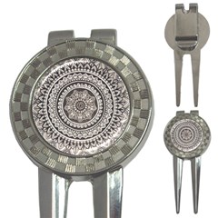 Mandala Circles Drawing Pattern 3-in-1 Golf Divots by uniart180623