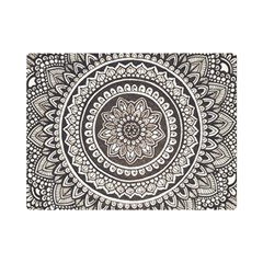 Mandala Circles Drawing Pattern Premium Plush Fleece Blanket (mini) by uniart180623