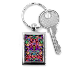 Flower Patterns Abstract Pattern Digital Art Key Chain (rectangle) by uniart180623