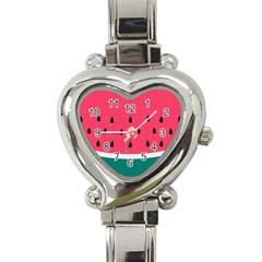 Watermelon Fruit Pattern Heart Italian Charm Watch by uniart180623