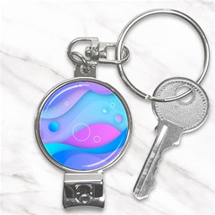 Colorful Blue Purple Wave Nail Clippers Key Chain by uniart180623