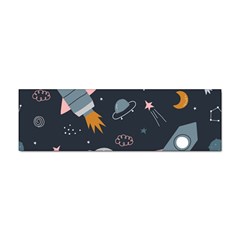 Space Background Illustration With Stars And Rocket Seamless Vector Pattern Sticker (bumper) by uniart180623