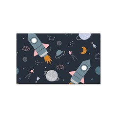 Space Background Illustration With Stars And Rocket Seamless Vector Pattern Sticker Rectangular (10 Pack) by uniart180623