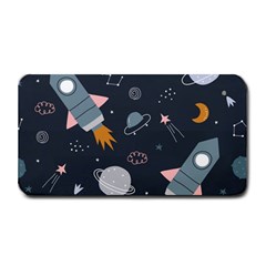 Space Background Illustration With Stars And Rocket Seamless Vector Pattern Medium Bar Mat