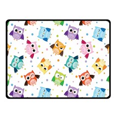 Owl Bird Two Sides Fleece Blanket (small) by uniart180623