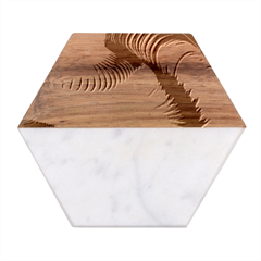 Colorful 3d Waves Creative Wave Waves Wavy Background Texture Marble Wood Coaster (hexagon) 