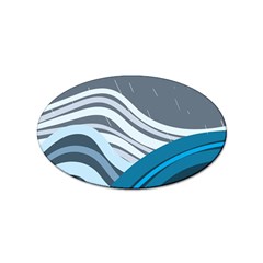 Waves Ink Abstract Texture Art Sticker (oval) by uniart180623