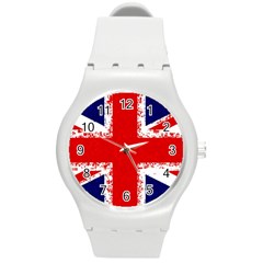 Union Jack London Flag Uk Round Plastic Sport Watch (m)