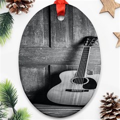 Acoustic Guitar Oval Ornament (two Sides)