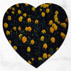 Bloomed Yellow Petaled Flower Plants Jigsaw Puzzle (heart)