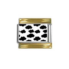 Black Clouds Gold Trim Italian Charm (9mm) by ConteMonfrey