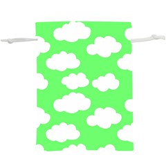 Green And White Cute Clouds  Lightweight Drawstring Pouch (xl) by ConteMonfrey