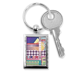 Abstract Shapes Colors Gradient Key Chain (rectangle) by Simbadda