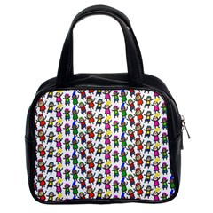 Stickman Kids Doodle Paper Children Group Classic Handbag (two Sides) by Simbadda