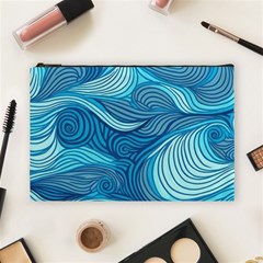 Ocean Waves Sea Abstract Pattern Water Blue Cosmetic Bag (large) by Simbadda