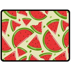 Cute Watermelon Seamless Pattern Two Sides Fleece Blanket (large) by Simbadda