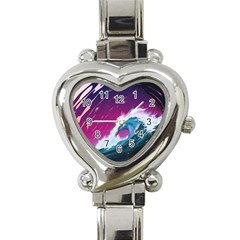 Tsunami Waves Ocean Sea Nautical Nature Water Unique Heart Italian Charm Watch by Simbadda