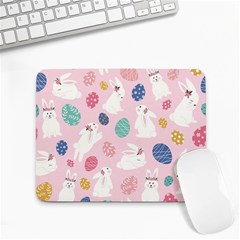 Cute Bunnies Easter Eggs Seamless Pattern Small Mousepad by Simbadda