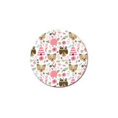 Pink Animals Pattern Golf Ball Marker (10 Pack) by Simbadda