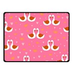 Swan Pattern Elegant Style Two Sides Fleece Blanket (Small) 45 x34  Blanket Front