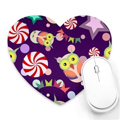 Owl Pattern Background Heart Mousepad by Simbadda