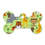 Seamless Pattern Vector With animals Wildlife Cartoon Dog Tag Bone (One Side) Front