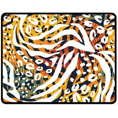 Abstract Geometric Seamless Pattern With Animal Print Fleece Blanket (medium) by Simbadda