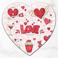 Hand Drawn Valentines Day Element Collection Jigsaw Puzzle (heart) by Simbadda