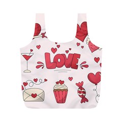 Hand Drawn Valentines Day Element Collection Full Print Recycle Bag (m)