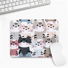 Cute Cat Couple Seamless Pattern Cartoon Small Mousepad by Simbadda