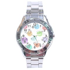 Cartoon-bird-cute-doodle-bird Stainless Steel Analogue Watch