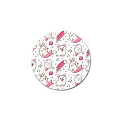 Cute-animals-seamless-pattern-kawaii-doodle-style Golf Ball Marker (10 Pack) by Simbadda