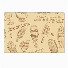 Ice-cream-vintage-pattern Postcards 5  X 7  (pkg Of 10) by Simbadda