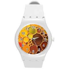 Abstract Oil Painting Round Plastic Sport Watch (m)