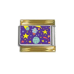 Card-with-lovely-planets Gold Trim Italian Charm (9mm)