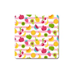 Tropical-fruits-berries-seamless-pattern Square Magnet by Simbadda