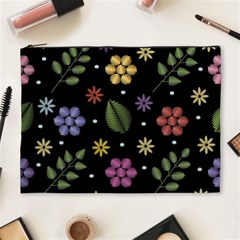 Embroidery-seamless-pattern-with-flowers Cosmetic Bag (xl)