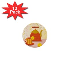 Tea Pot Cup Drawing 1  Mini Buttons (10 Pack)  by Grandong