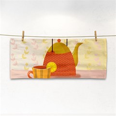 Tea Pot Cup Drawing Hand Towel by Grandong