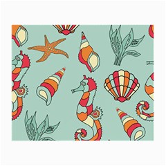 Seahorse Seashell Starfish Shell Small Glasses Cloth (2 Sides) by Proyonanggan